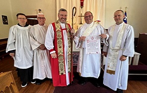 The APA Most Rev’d Walter H. Grundorf, D.D., Presiding Bishop and confirmants