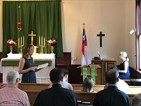 St. Andrew's parishioners singing songs from the 1940 Hymnal